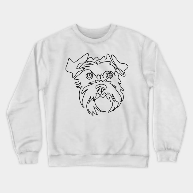 One line Schnauzer Crewneck Sweatshirt by huebucket